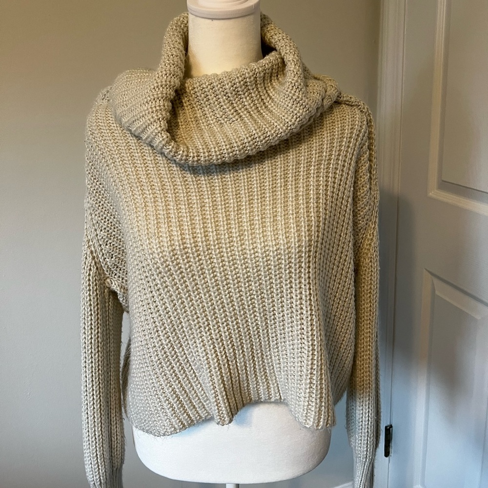 Cropped tan sweater